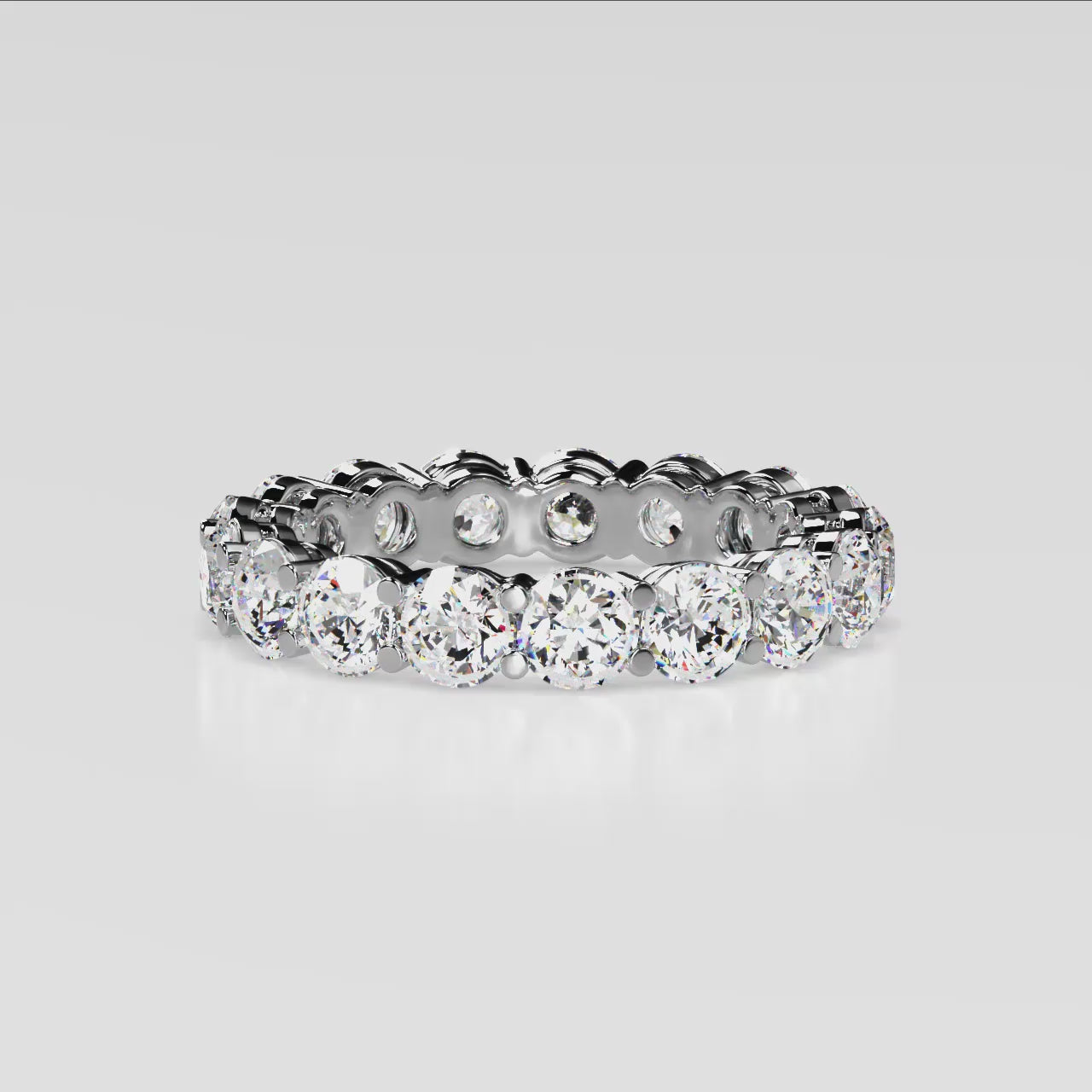 360-degree video of Gratitude Eternity Band in white gold with lab-grown diamonds
