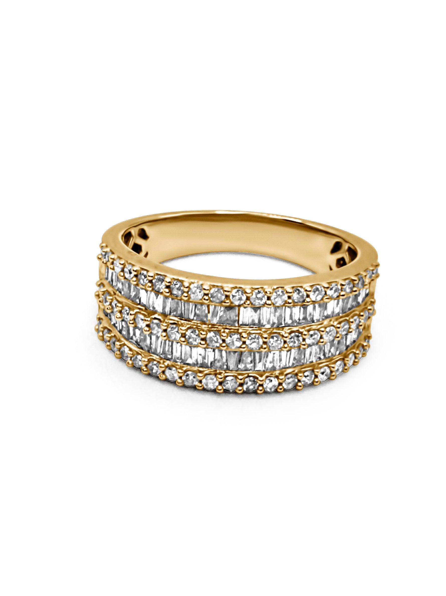 .82ct Double Tier Pave x Baguette Ring