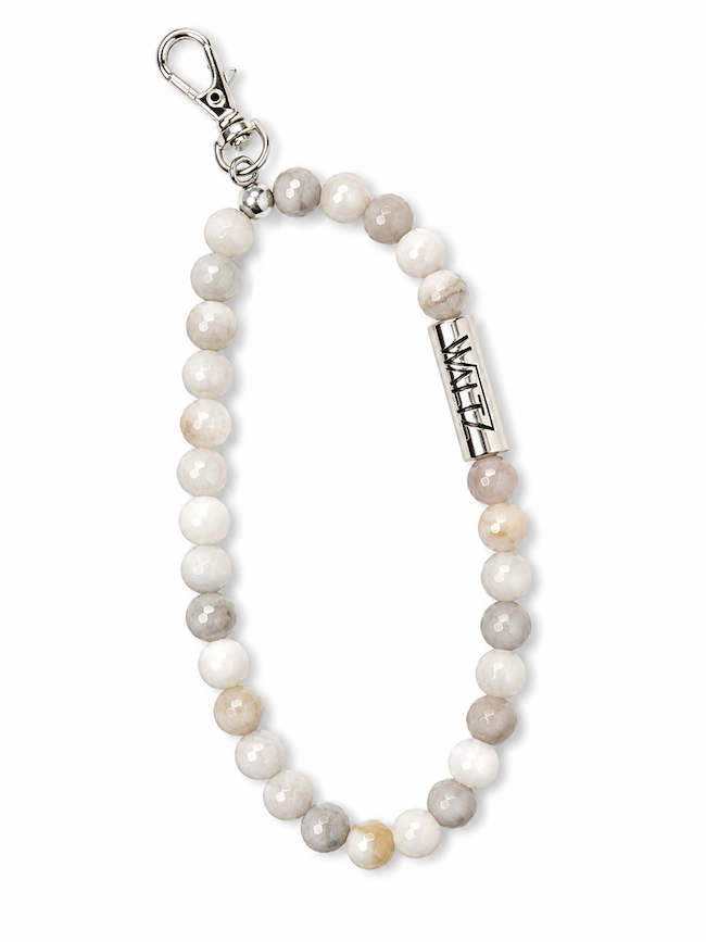 Agate phone wristlet natural agate in white agate Moon — Waltz Diamonds