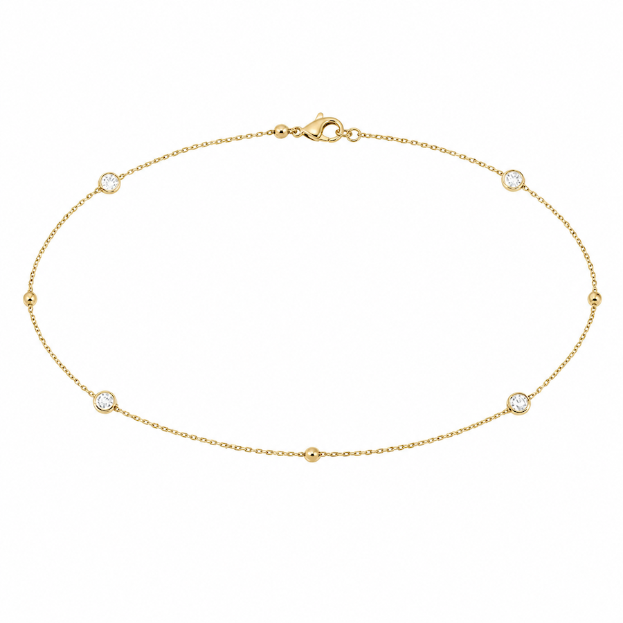 Athena's belly dance diamond bezel belly chain in yellow gold — Waltz Diamonds