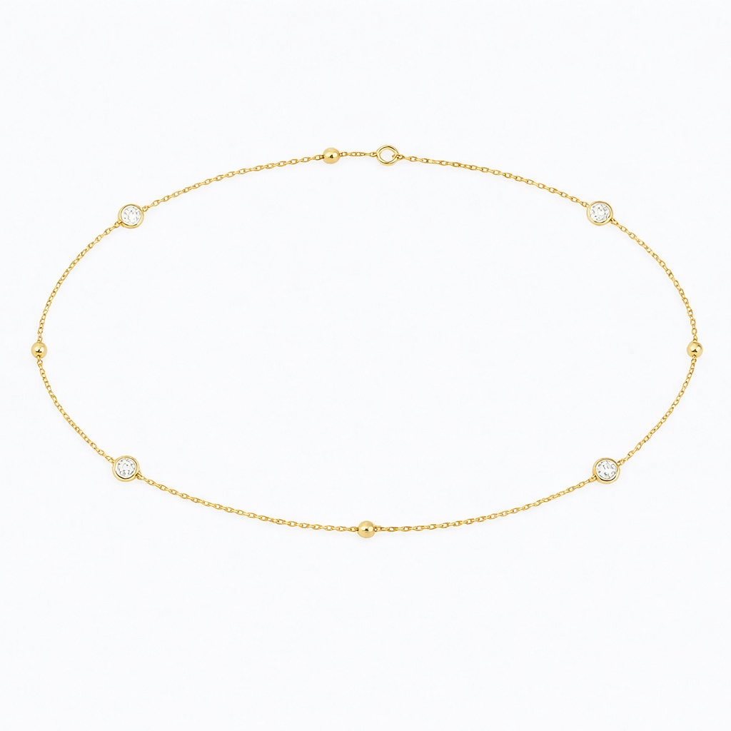 Athena's belly dance diamond bezel belly chain in yellow gold — Waltz Diamonds
