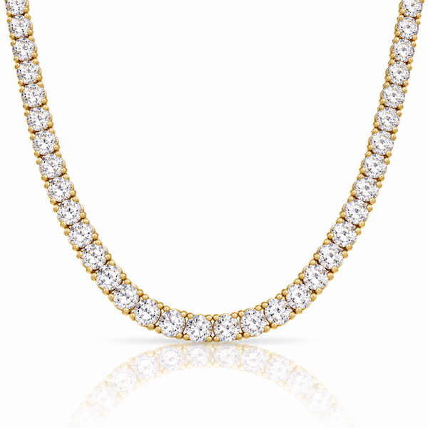 Center of Attention diamond tennis necklace in yellow gold —Waltz Diamonds