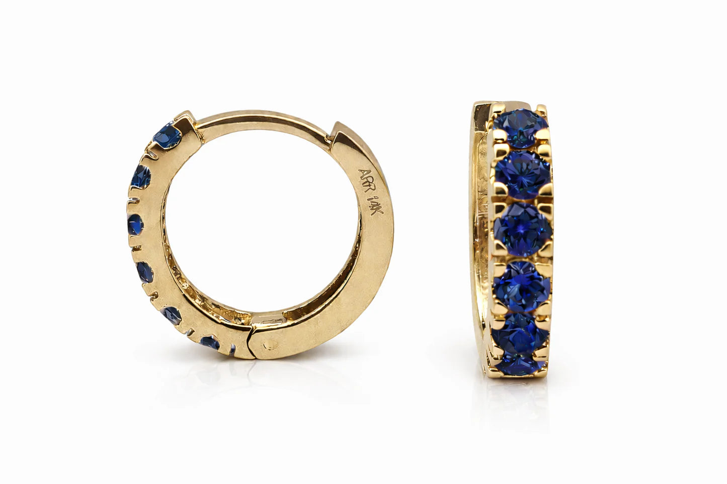 Color Pop blue sapphire colored ear huggies — Waltz Diamonds