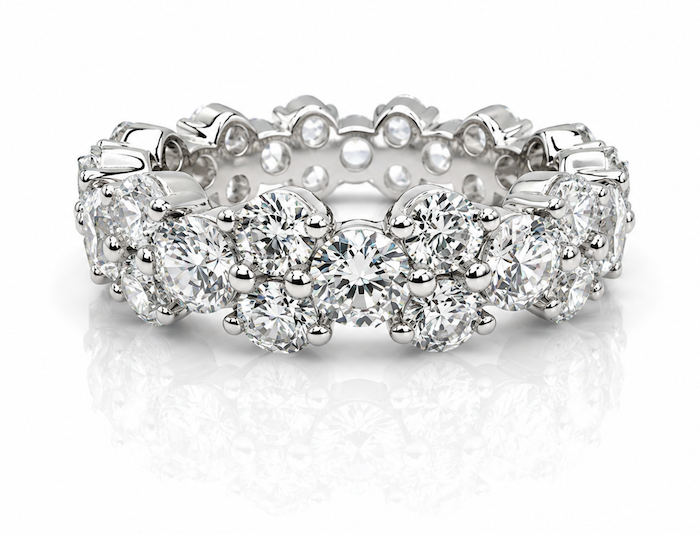 Daisy Diamond Cluster Eternity Band white gold — Waltz Diamonds