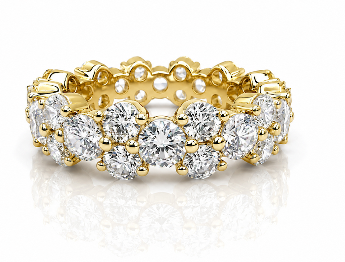 Daisy Diamond Cluster Eternity Band yellow gold — Waltz Diamonds