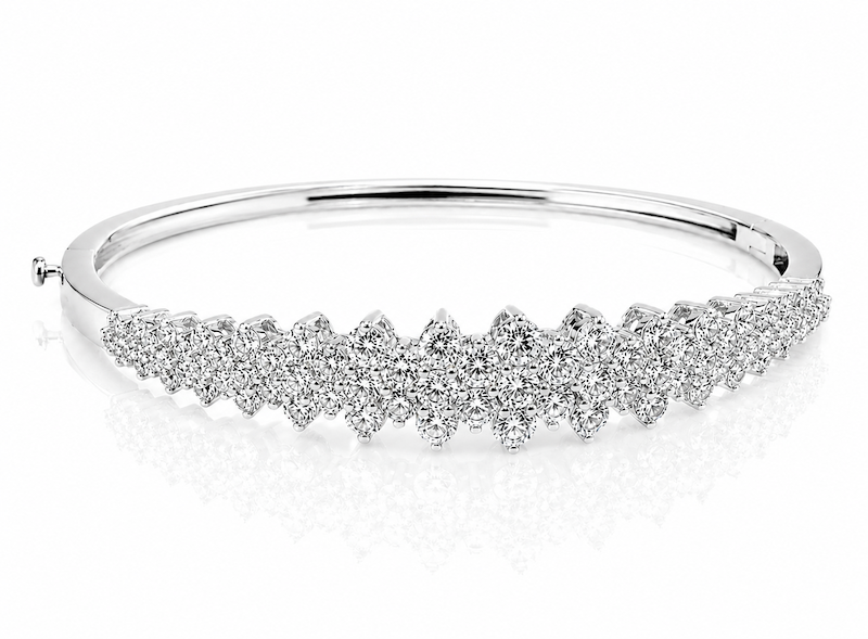 Darling Diamond cluster bangle in white gold — Waltz Diamonds