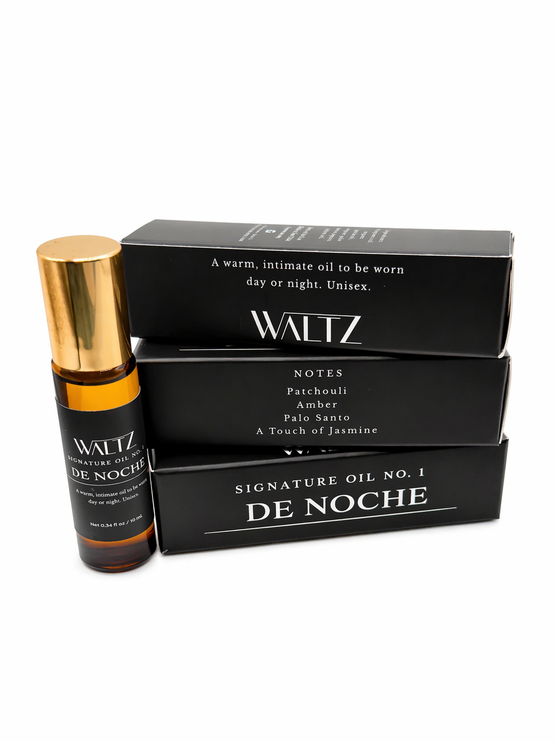 De Noche signature oil no 1 with notes of patchouli Amber Palo Santo organic oils — Waltz Diamonds 