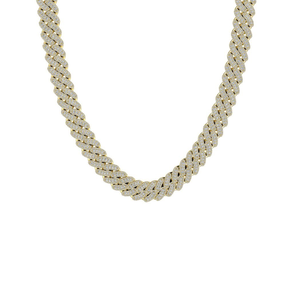 El Jefe Cuban Link and pavé diamond Necklace - Waltz Diamonds