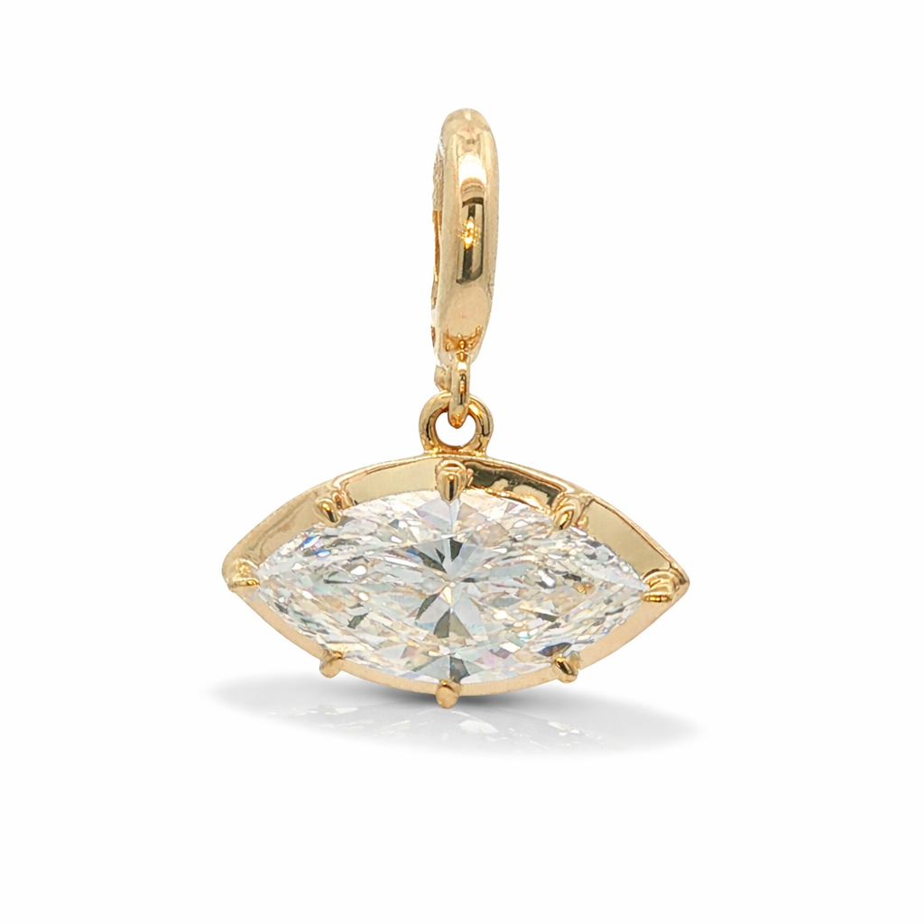 Five kings georgian pendant marquise cut in yellow 14k gold—Waltz Diamonds