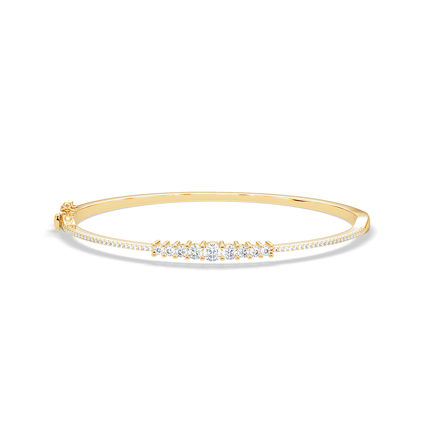 “Less is More”  Diamond Bangle: Graduated 1 Carat Diamond bangle bracelet