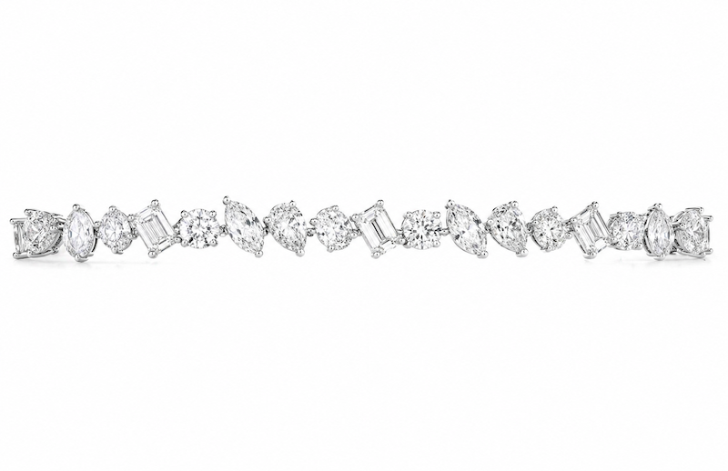Habibi Multi-shaped tennis bracelet with pear,round,marquise,oval,and emerald cuts — Waltz Diamonds
