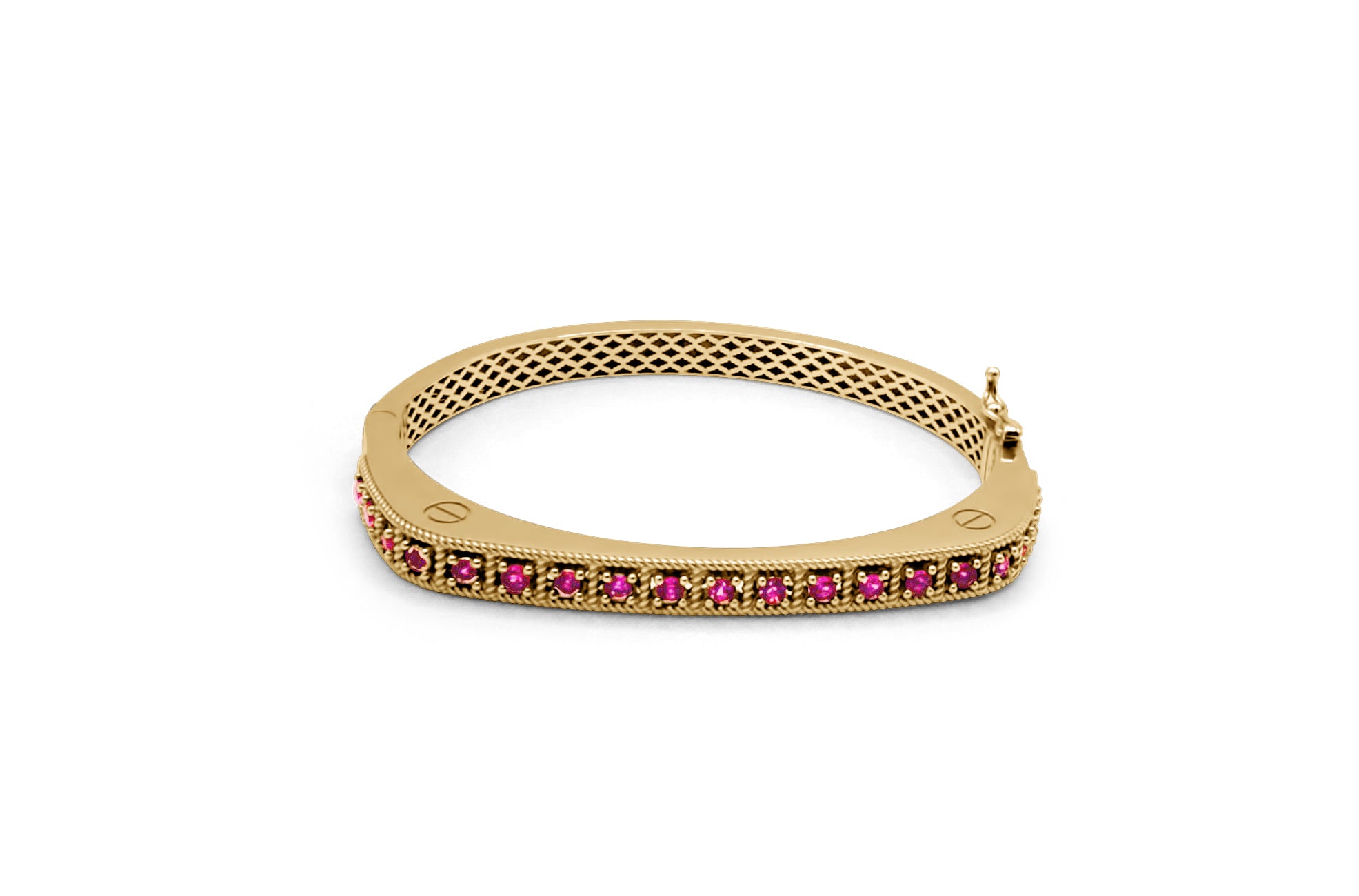 14k Gold Ruby Bangle