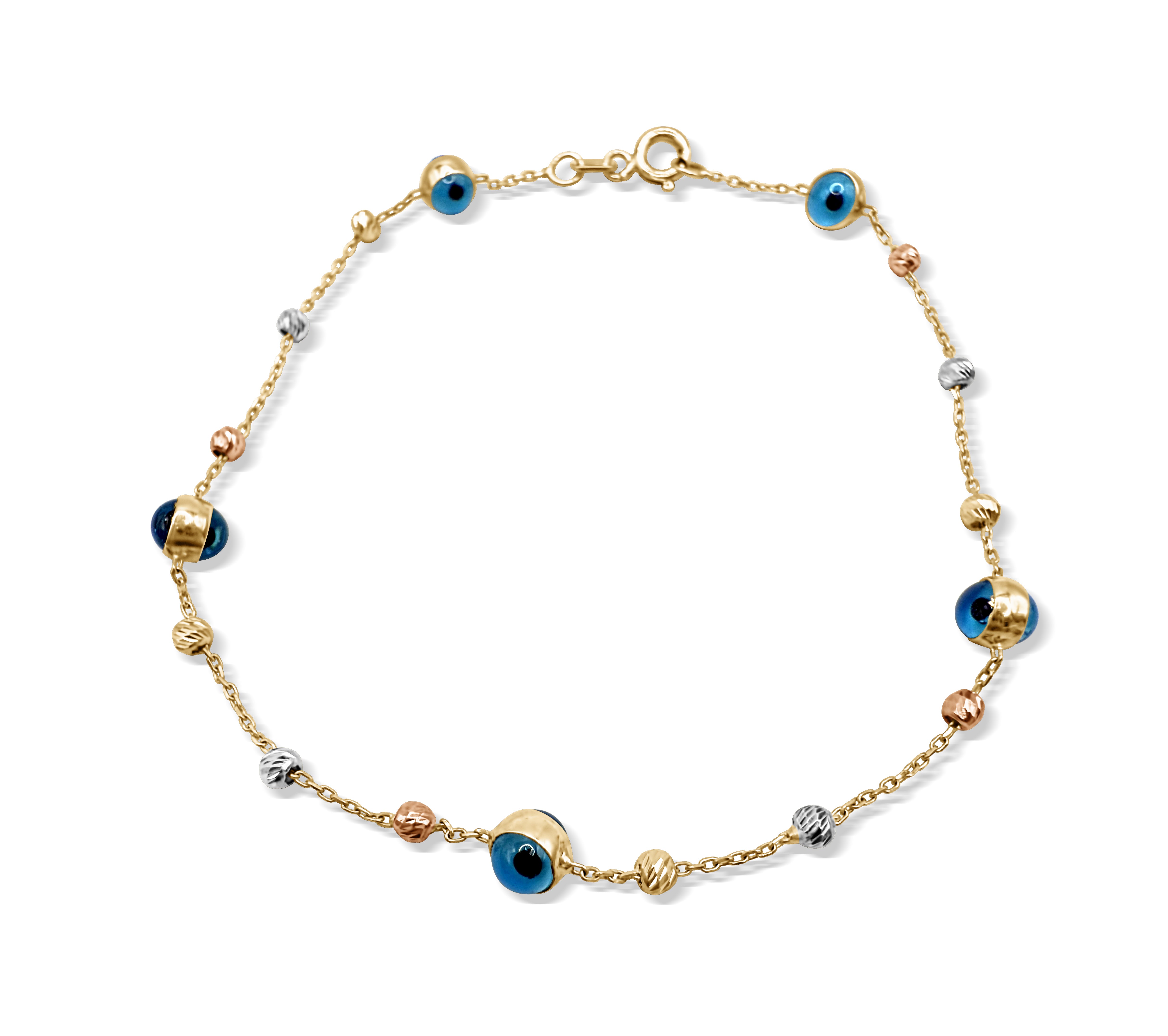 14k Gold Evil Eye Bracelet