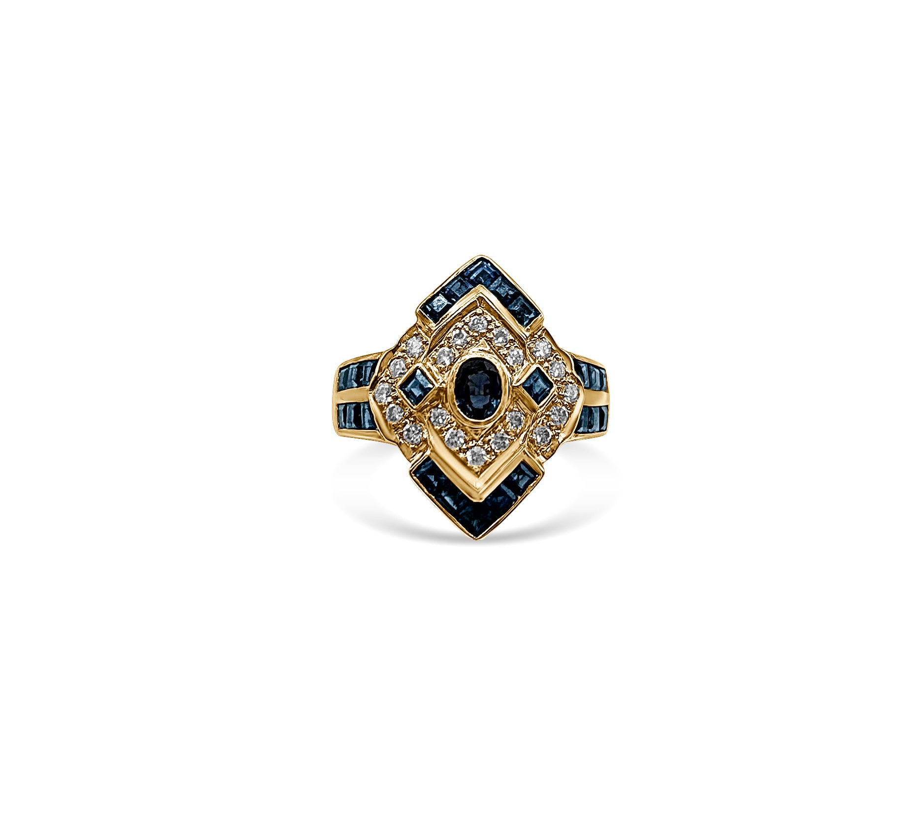 18k Gold Sapphire and Diamond Ring