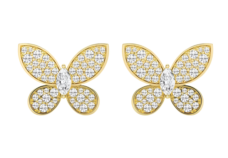 Butterfly Kisses Pavé Studs