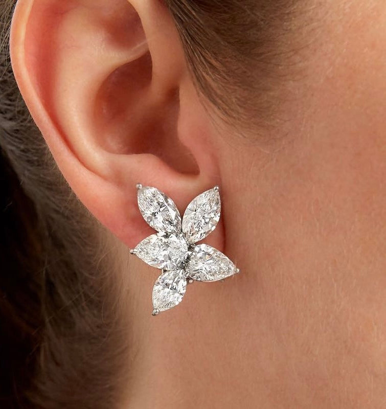 Fifth Element- Pear Cluster Earrings