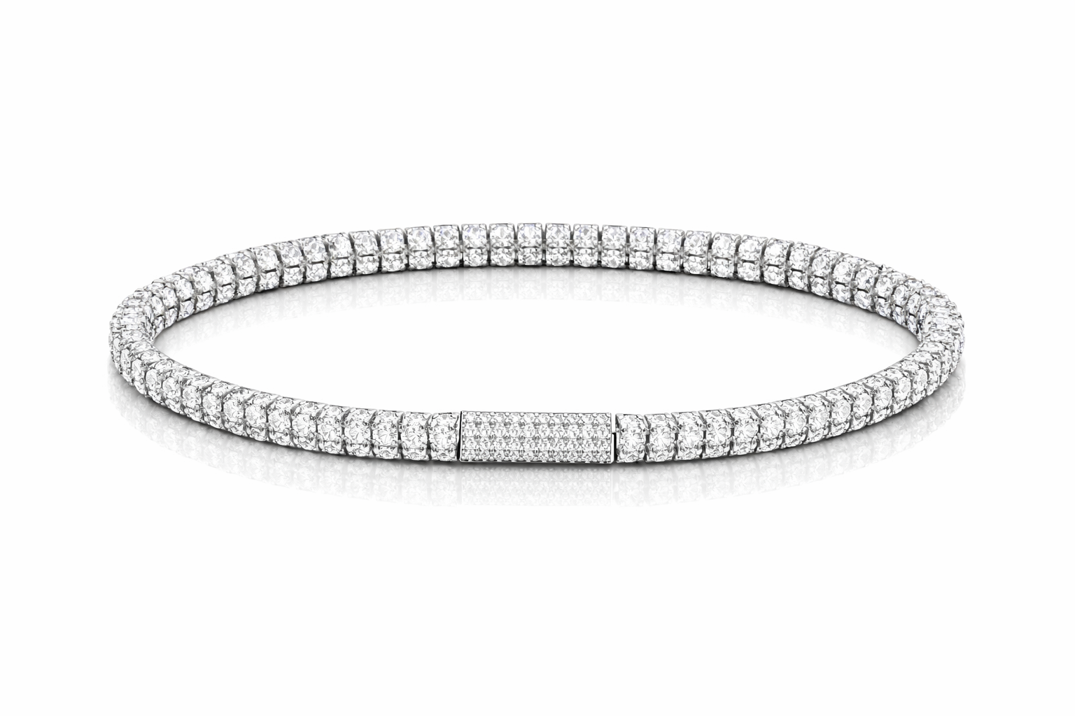 Infinito Pavé Bracelet in diaomnd and white gold gradient with hidden clasp | Waltz Diamonds