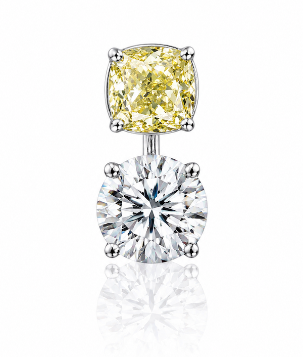 Lemon Drop Earring  jacket yellow diamond and a white diamond jacket white gold — Waltz Diamonds