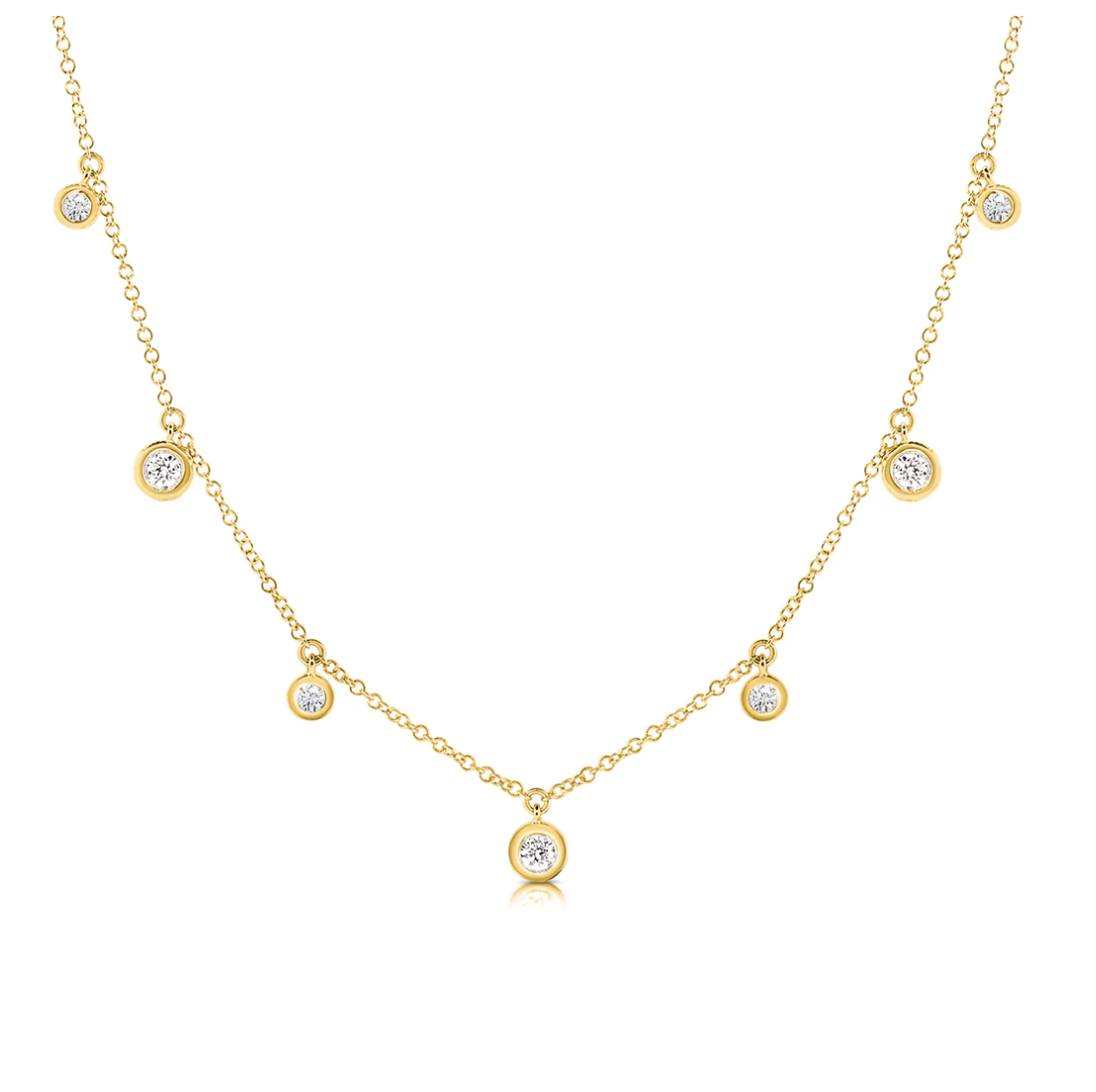 Dancing Bezeled Diamond Necklace