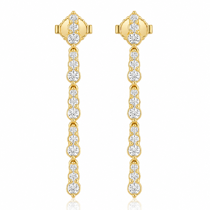 Skinny Dips Diamond Drop Earrings yellow gold- Waltz Diamonds
