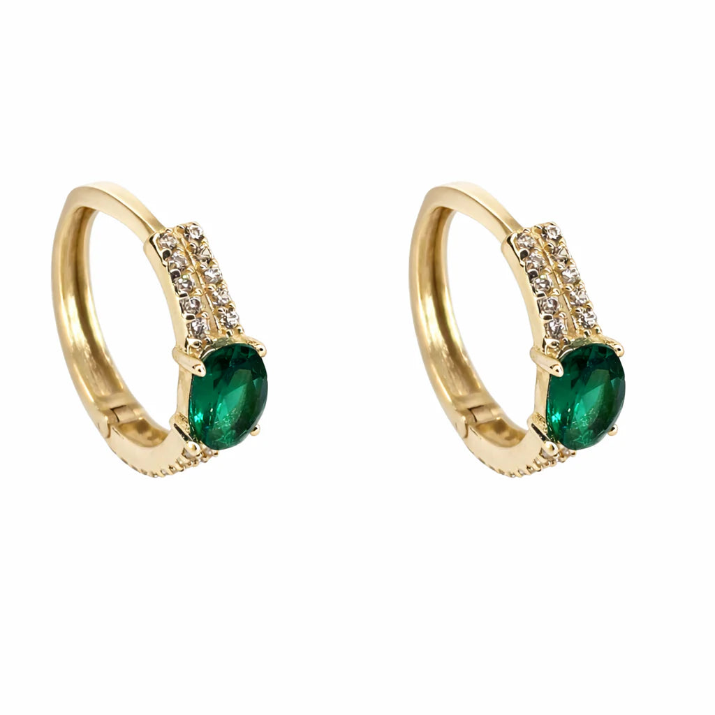 Sugar baby hoops in emerald green —Waltz Diamonds