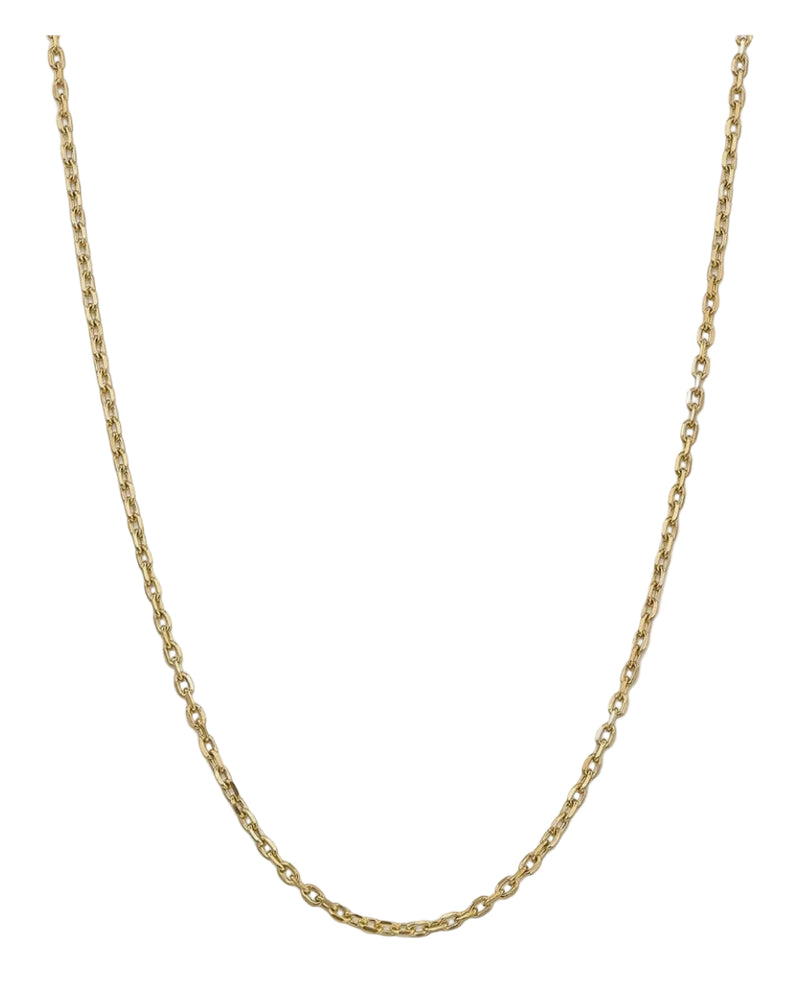 The Soloist a 14k solid gold diamond cut cable chain 3mm in yellow gold—waltz Diamonds