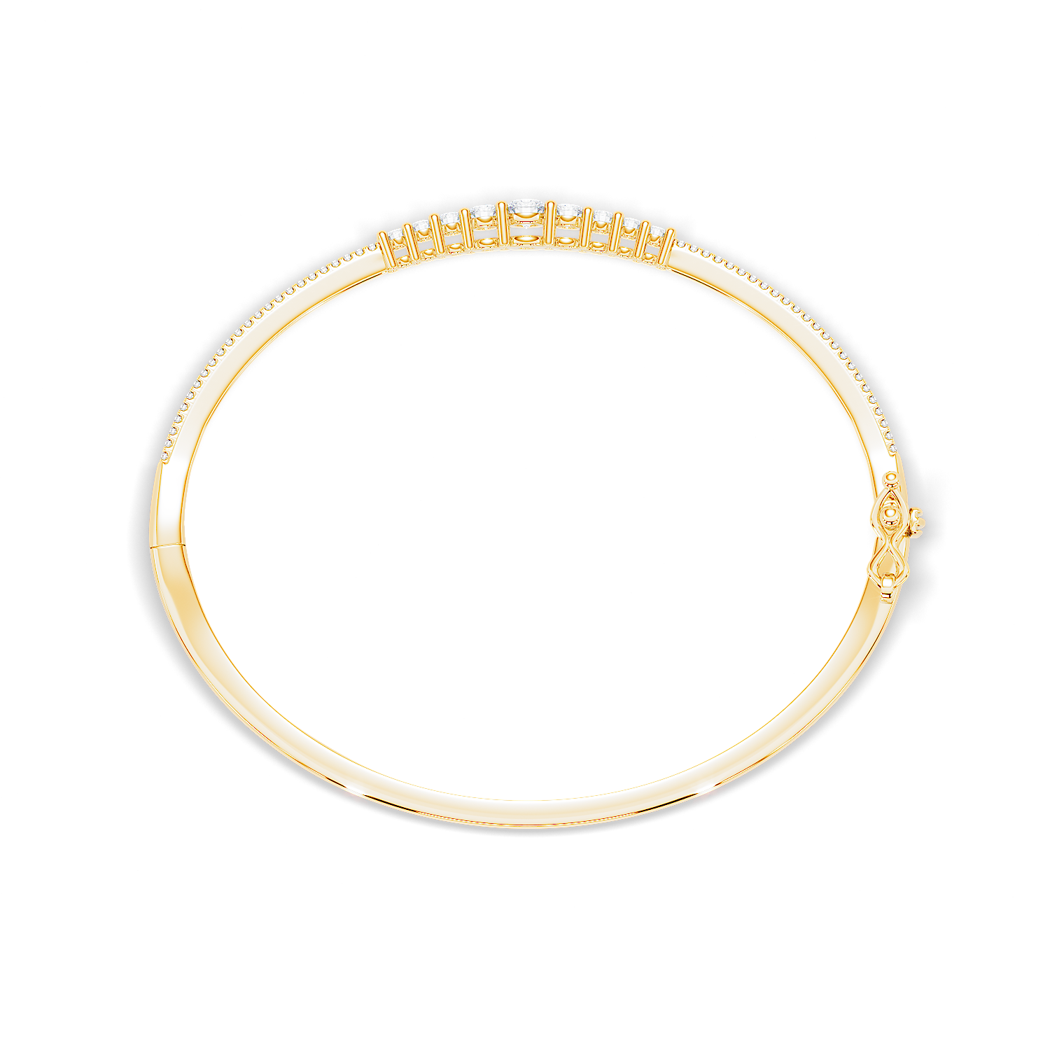 “Less is More”  Diamond Bangle: Graduated 1 Carat Diamond bangle bracelet