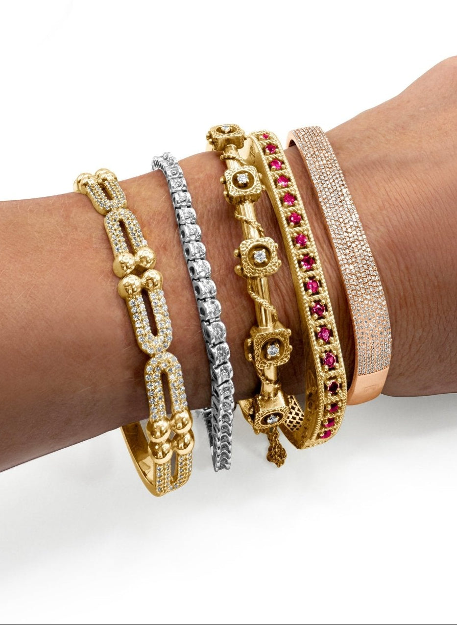 Tied Up Antique Italian Bangle - Waltz Diamonds