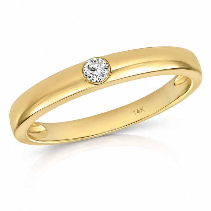 Champagne please pinky ring yellow gold