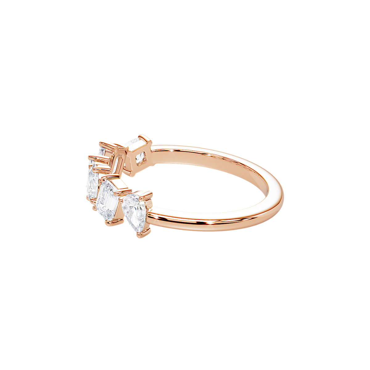 Side view of the yellow gold Diversity Band showcasing diamond depth and detailing.