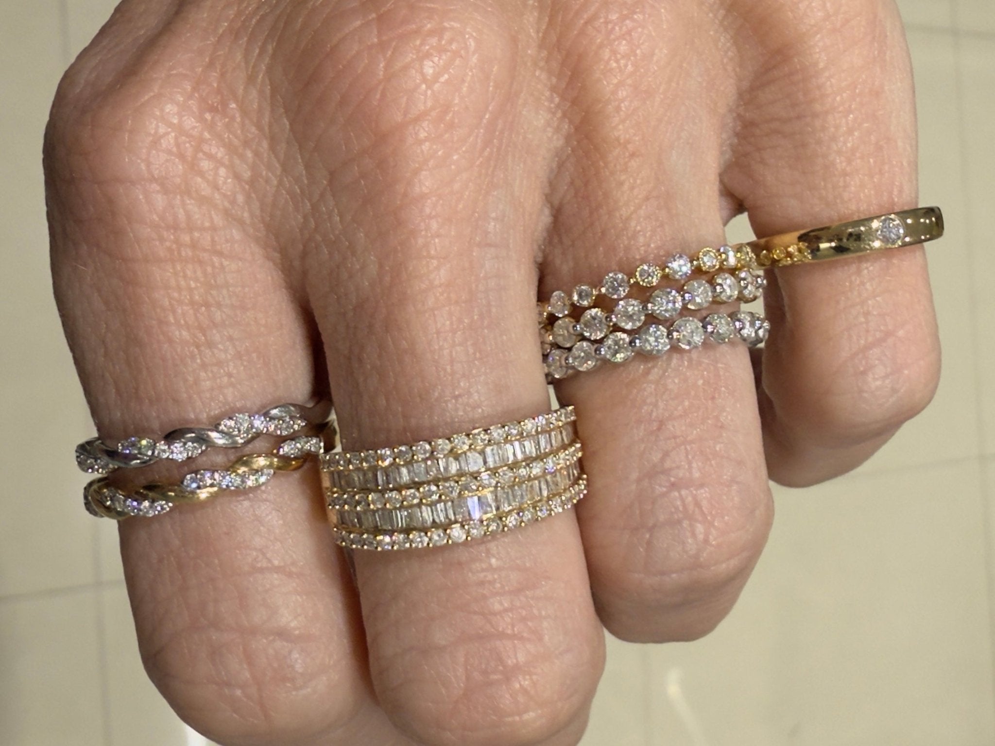 Double Trouble Pave x Baguette Ring - Waltz Diamonds