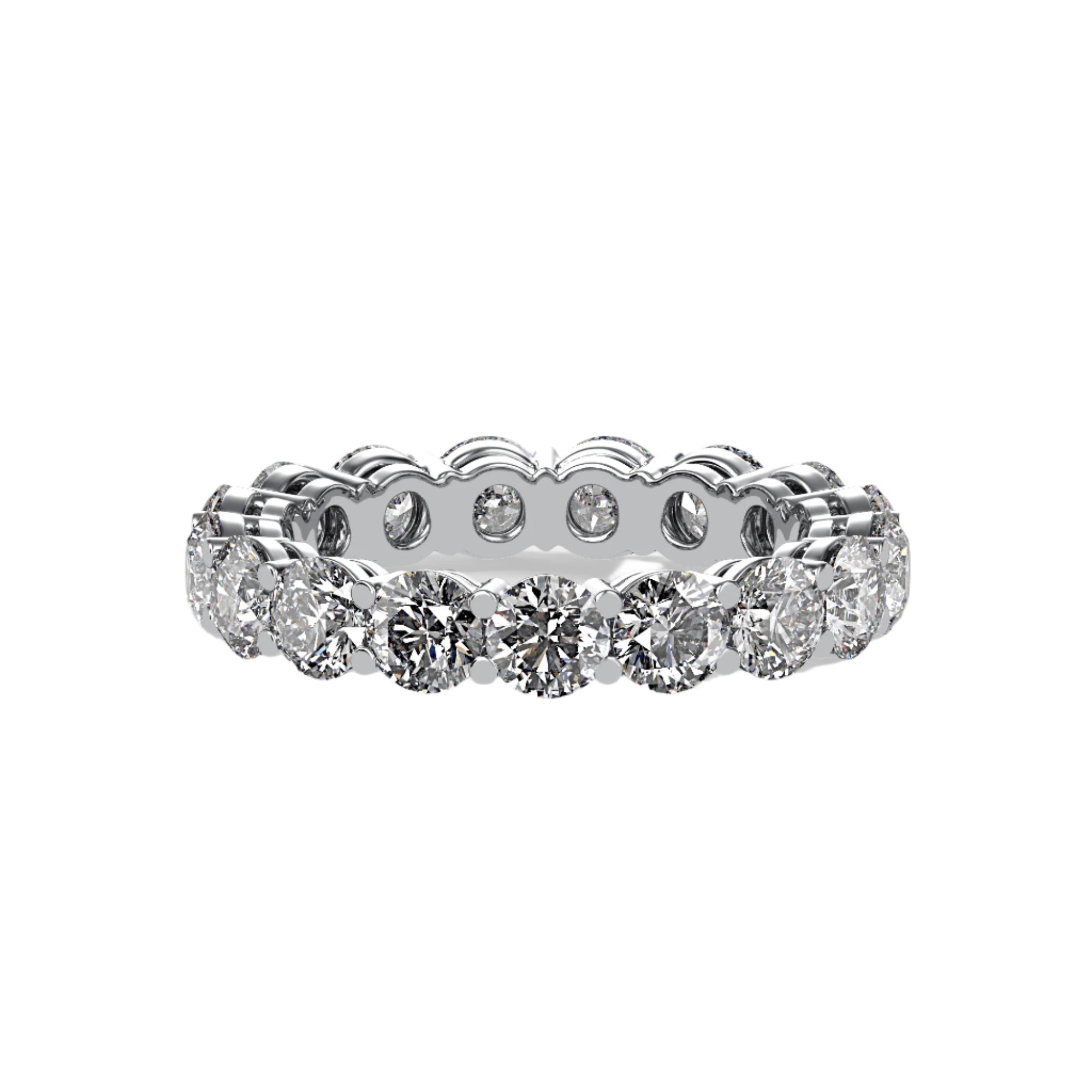 Front view of Gratitude Eternity Band in white gold with lab-grown diamonds